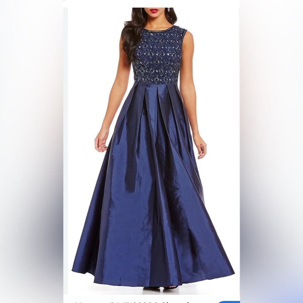 Aidan Mattox Midnight Blue Beaded Dress